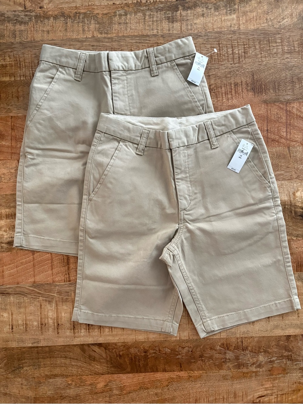 Gap khaki chino shorts boys 16S 16 slim set of two New with Tabs School Uniform